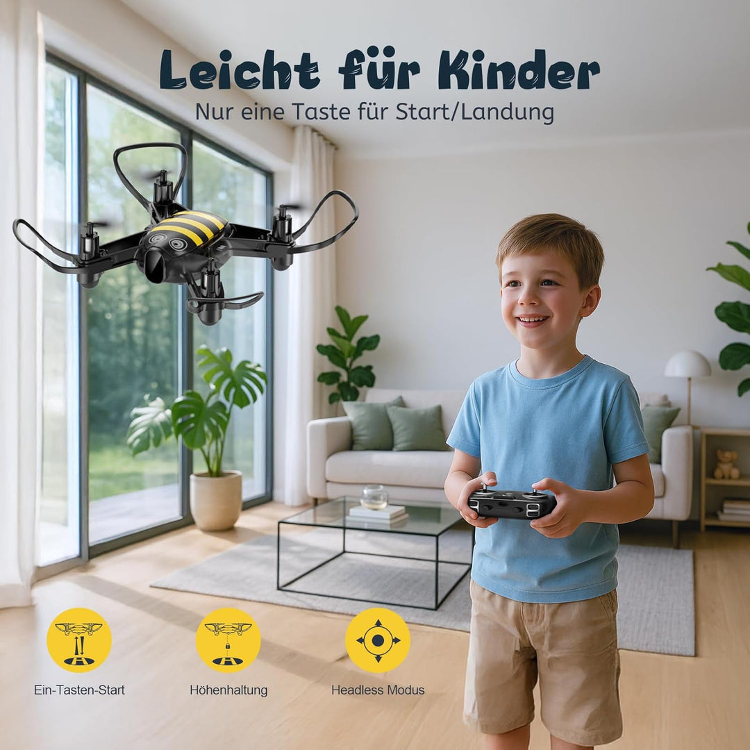 Loolinn | Drohne als Geschenk für Kinder - Lustiges Design, Leicht zu fliegen, kindersicher, 360°-st