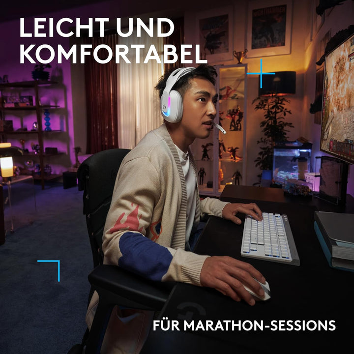 Logitech G G522 LIGHTSPEED kabelloses Gaming-Headset, LIGHTSYNC RGB, Mikrofon und erweitertem synchr