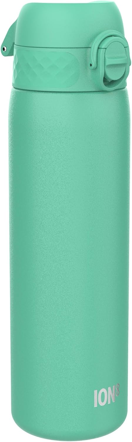 Ion8 Stahl-Trinkflasche, 600 ml, Auslaufsicher, Einhandöffnung, Sichere Verriegelung, Spülmaschinenf
