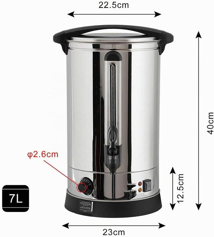 Melko Glühweinkocher Heissgetränkeautomat 7 Liter mit Zapfhahn für Milch, Kaffee, Tee, Kakao, Glühwe