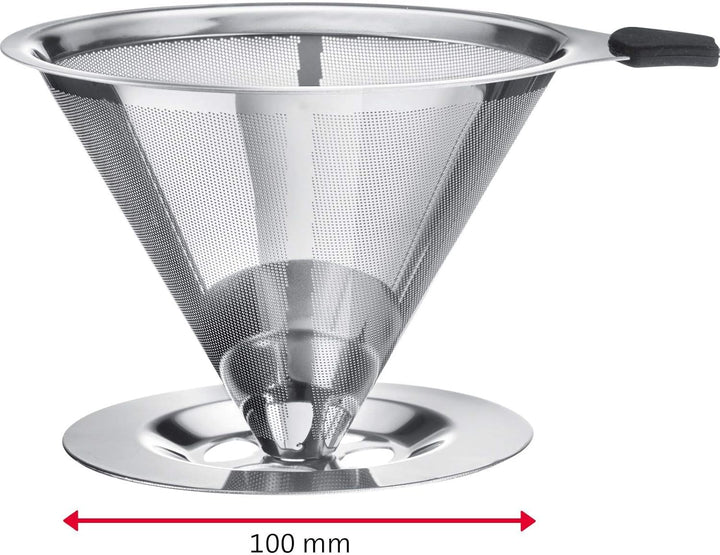 Westmark Dauerfilter/Dripper Kaffee, mit Tassenhalterung, Brasilia, Aufsatzfläche 10 cm, 18/8 Rostfr