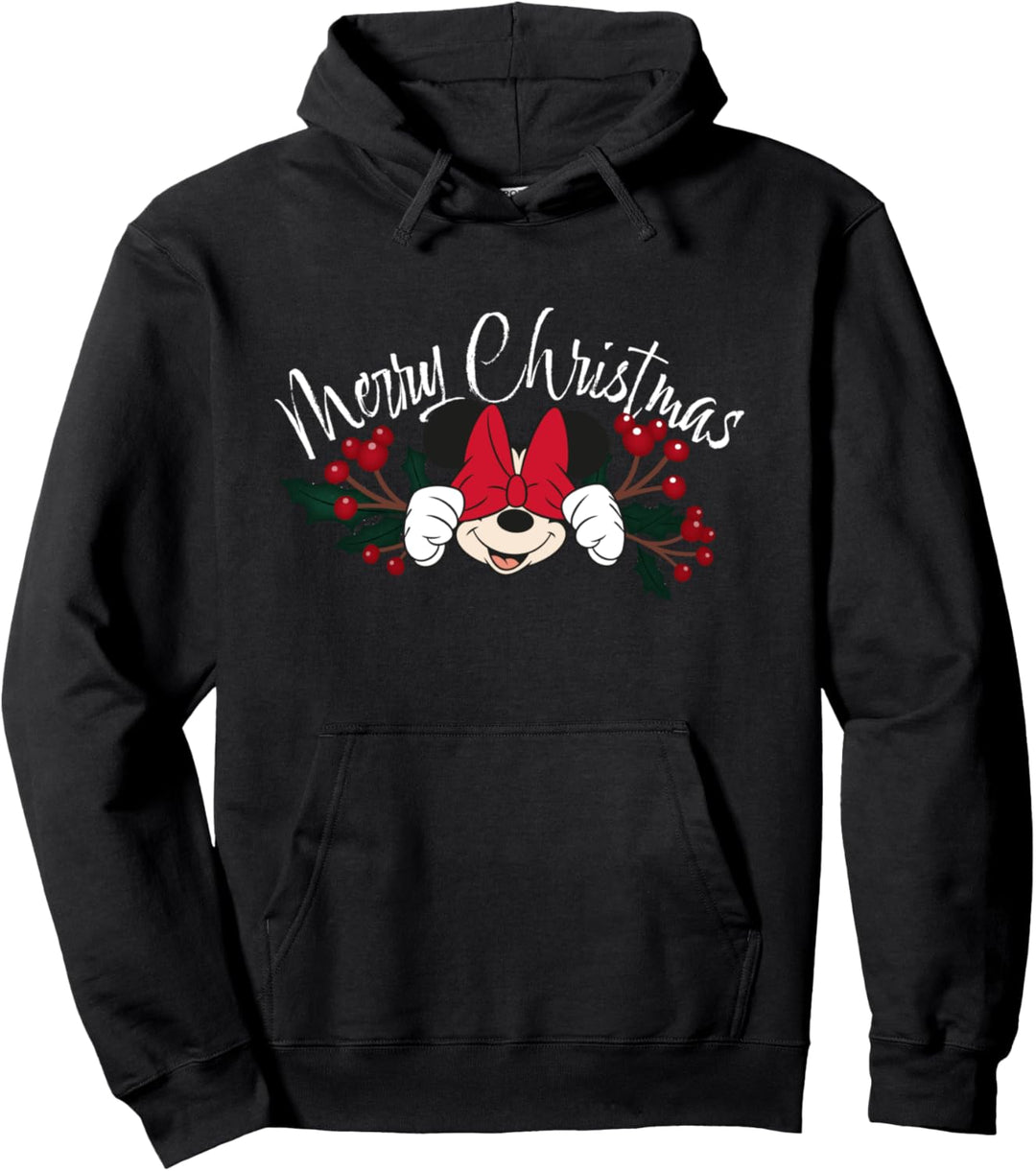 Weihnachten Minnie Mouse Christmas Holly Pullover Hoodie
