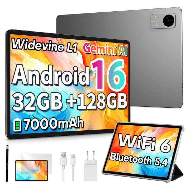 TECLAST Tablet 10 Zoll Android 16, Neueste Tablets 32GB+128GB (4TB erweiterbar), 7000mAh, Octa-Core