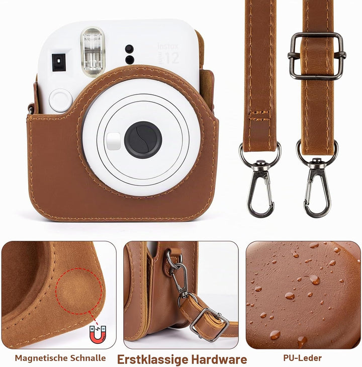 MUZIRI KINOKOO Protective Case for Fuji/Fuji Instax Mini 12 Instant Film Camera - PU Leather Mini 12