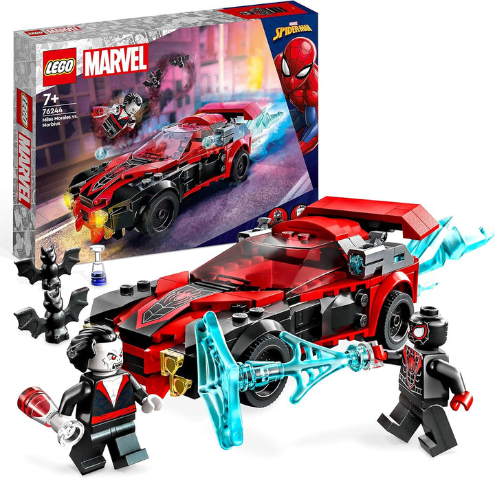 LEGO 76244 Marvel Miles Morales vs. Morbius Set, Spider-Man Rennwagen Spielzeugauto zum Bauen aus Ab