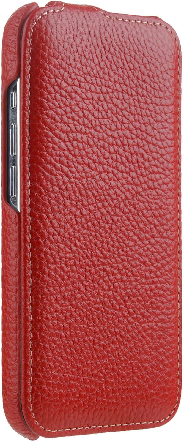 Mobiskin Hülle passend für iPhone 15 PRO MAX (6,7 Zoll), Handyhülle mit beschichtetem Leder, Flip Ca