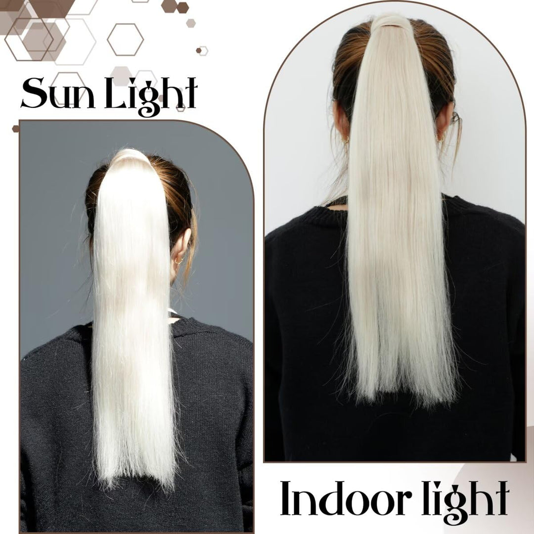 Hetto Blond Ponytail Extensions Echthaar Remy Zopf Echthaar Extensions Platinblond Pferdeschwanz Haa
