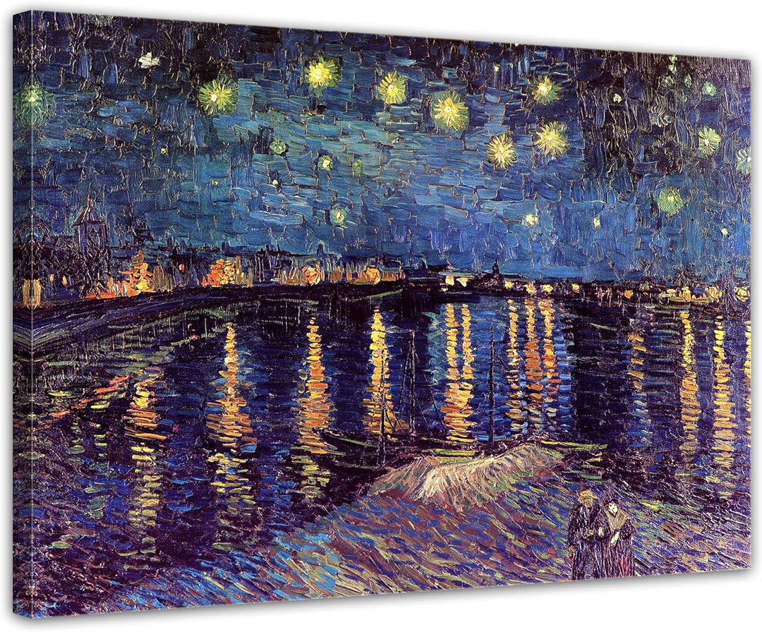Bilderdepot24 Bild auf Leinwand | Vincent van Gogh Sternennacht über der Rhône in 70x50 cm als Wandb