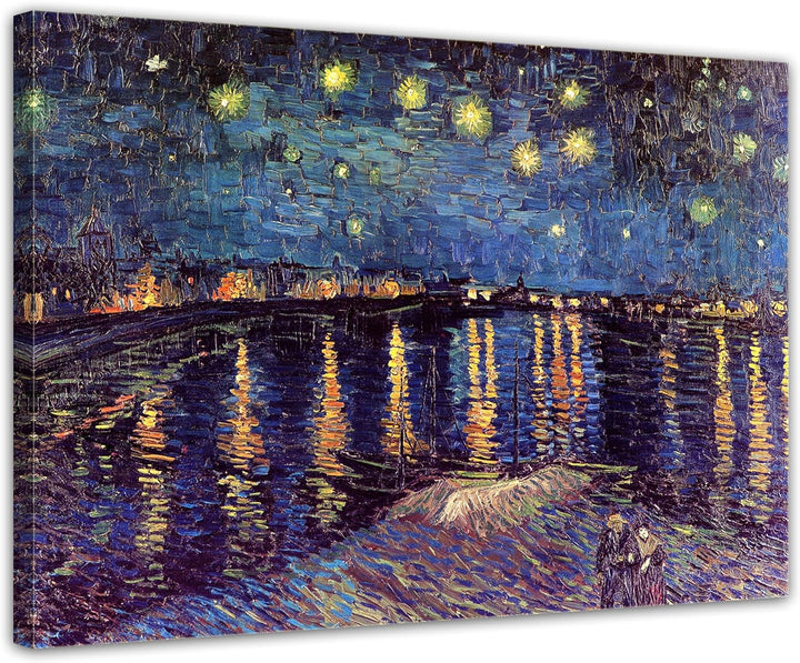 Bilderdepot24 Bild auf Leinwand | Vincent van Gogh - Sternennacht über der Rhône in 80x60 cm als Wan