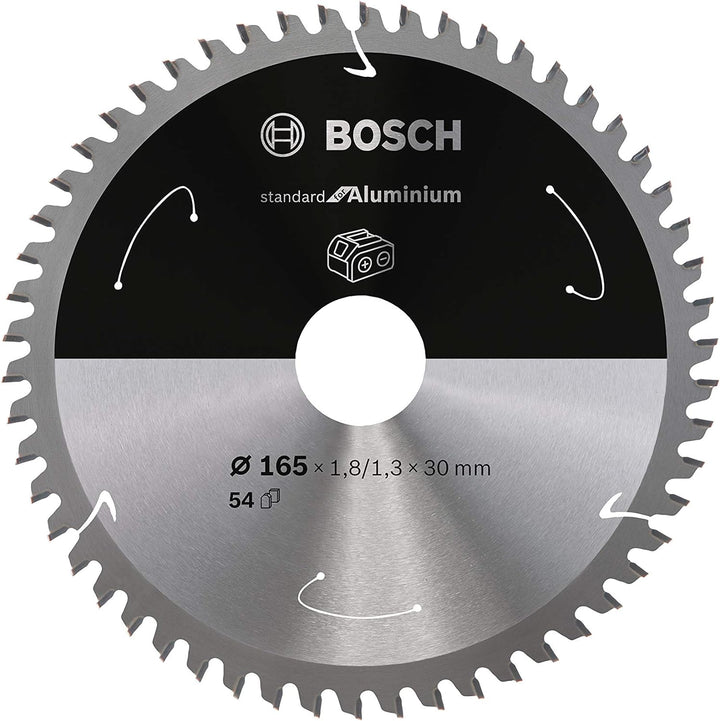 Bosch Accessories 1x Kreissägeblatt Standard for Aluminium (Aluminium, Sägeblatt Ø 165 x 30 x 1,8 mm
