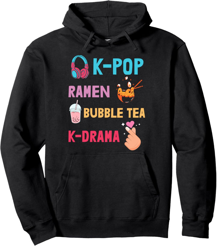 K-Pop Ramen Bubble Tea K-Drama Kpop K pop Finger Pullover Hoodie