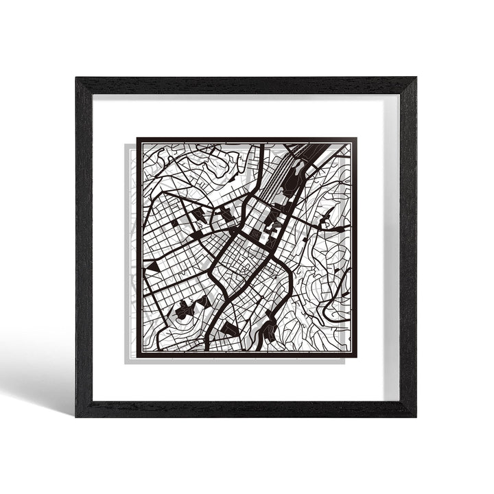 O3 DESIGN STUDIO - Marco de Papel para mapas, 22,8 x 22,8 cm, en Caja de Regalo, Fondo, autocambiant