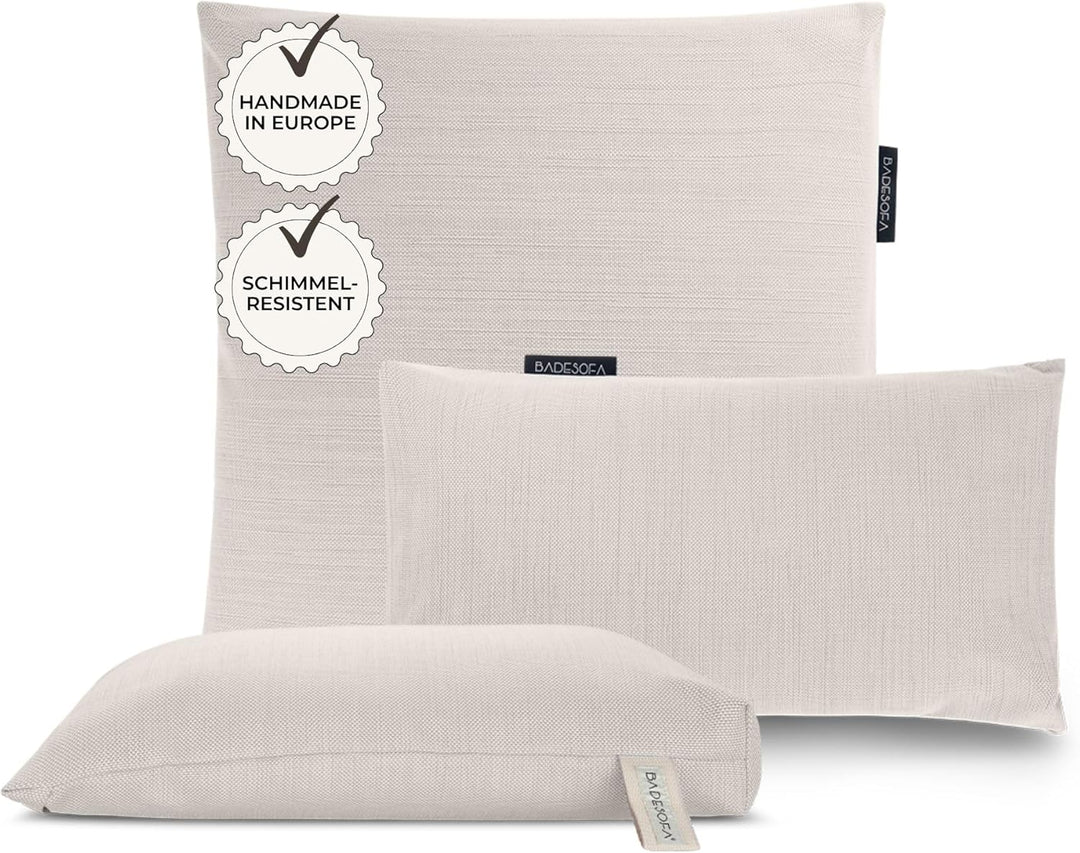 BADESOFA® 3er-Set M Badewannenkissen Ganzkörper – Rücken-, Fuss- & Sitzkissen – Komplettset Waschbar