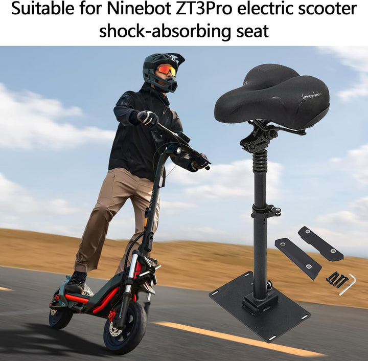 Sitz, Stossdämpfendes Kissen für Ninebot ZT3Pro Elektroscooter, Höhenverstellbar 45-65cm Sitz Klappb