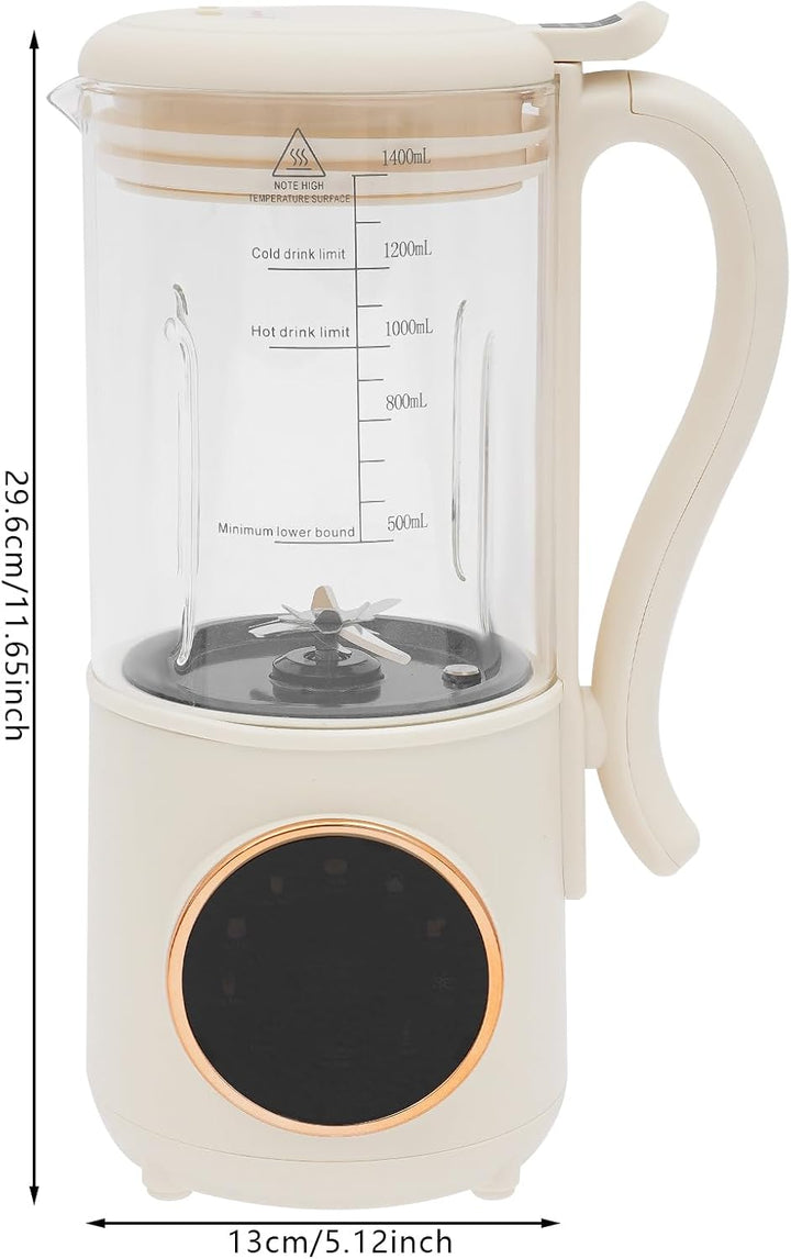 Nussmilchmaschine,1.4L Sojamilch Maschine mit 16 Klingen für Wasser kochen, Saft, Hafermilch, Nussmi