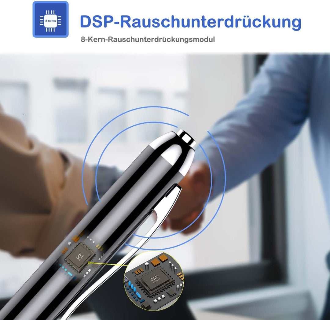 Voice Recorder Stift 64 GB Professioneller Sprachrekorder mit Sprachaktivierung und MP3-Wiedergabe M