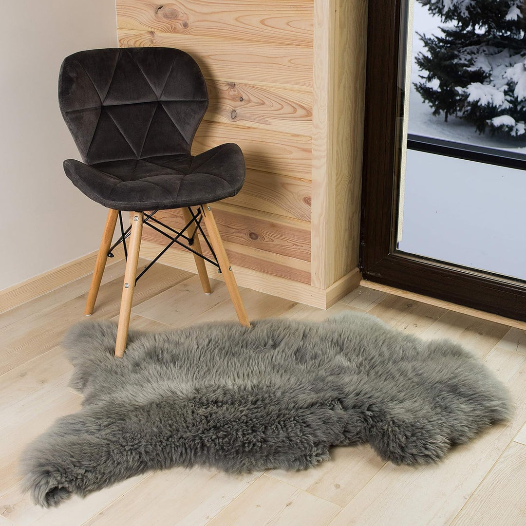Cakla Lammfell Echt 100-110 cm - Schaffell Echt Gross - Fellteppich - Weich und Flauschig - Fell für