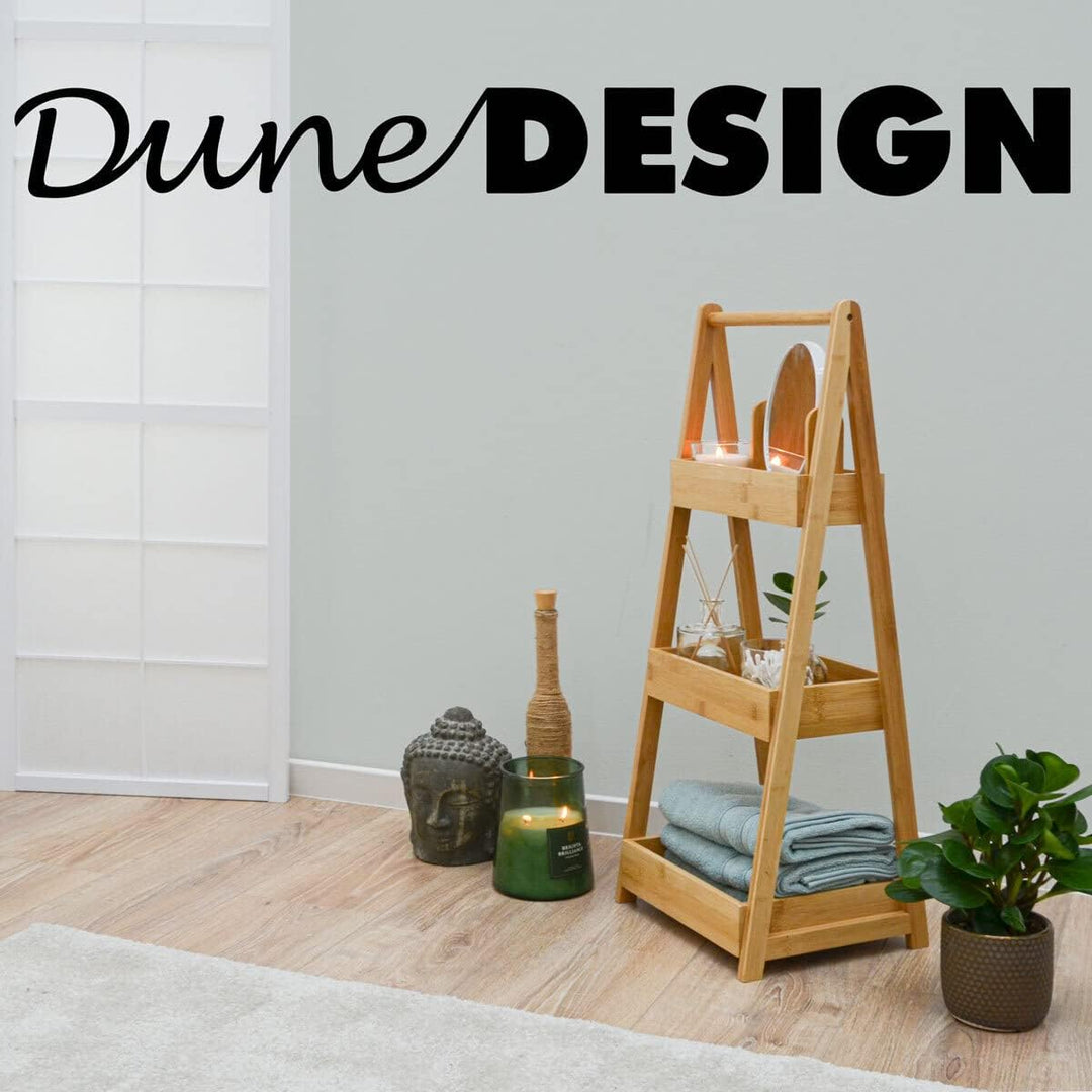 DuneDesign 100% Bambus Badregal mit 3 Körben - 30x26x78 Küche Bad WC - Holz Regal für Badezimmer