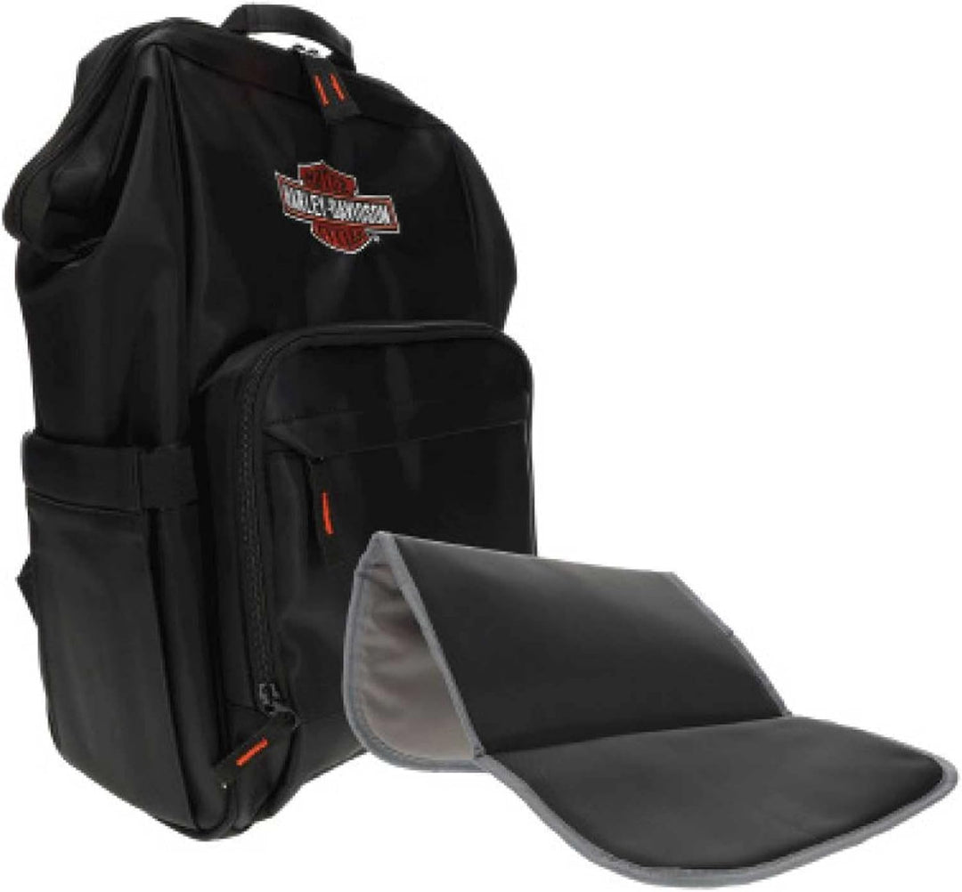 Harley-Davidson Embroidered Bar & Shield Diaper Canvas Backpack - Black