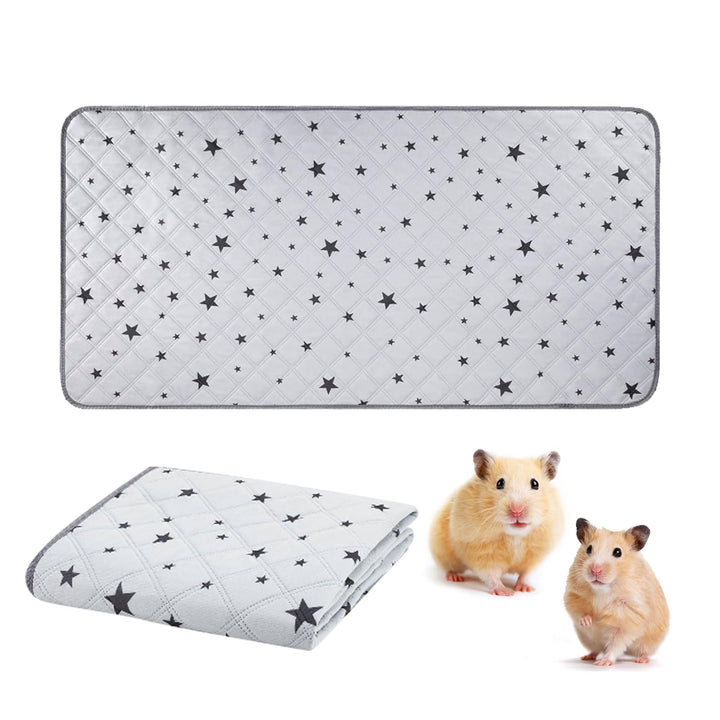 70x142cm Meerschweinchen Unterlage Waschbar: Pipipads Meerschweinchen, Grau Stern, wasserdichte Supe