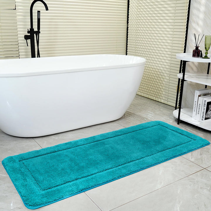 SOANNY Badematte 60x150 cm, Einzelstück, Hochflor Mikrofaser, rutschfest & Waschbar, Saugfähig Gross