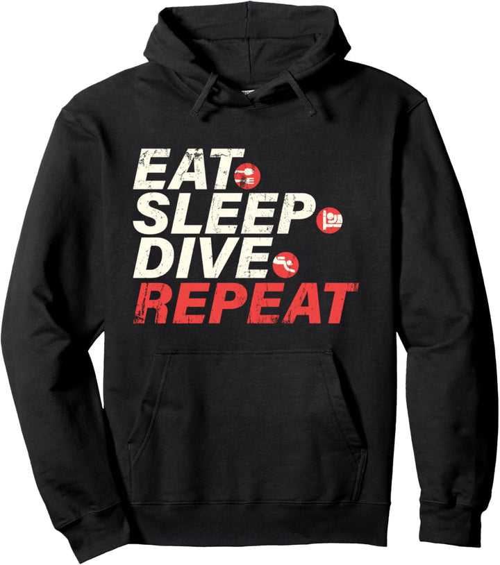 Eat Sleep Dive Repeat Diving Pullover Hoodie