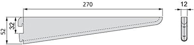 Emuca - Regalwinkel für Leistenprofil, doppelte Bohrung, Durchlass 32 mm 270mm, Set aus 20 Stück, We