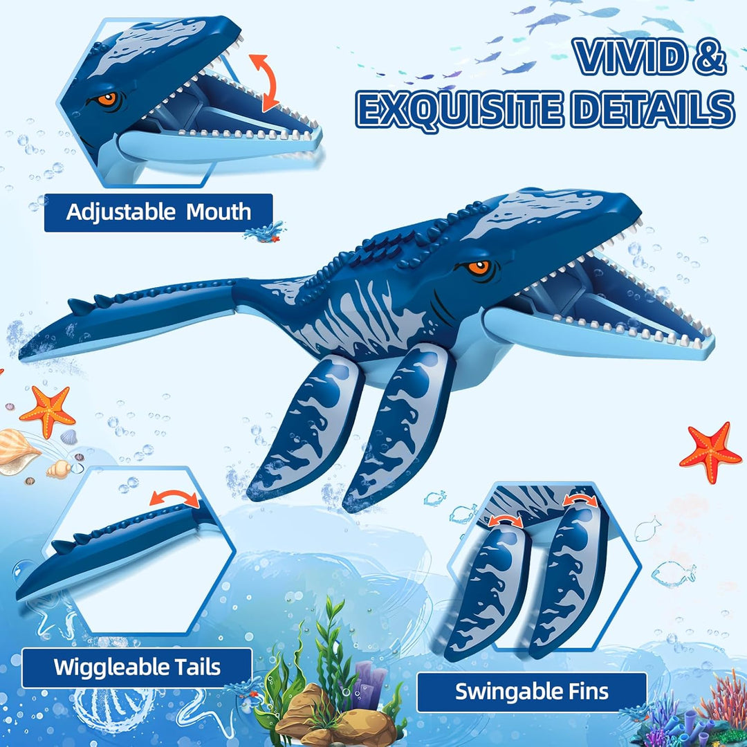 3 IN 1 Ozean Explore Dinosaurier Bauspielzeug Kompatibel mit Dinosaurier Park World, Schiff Boot & M