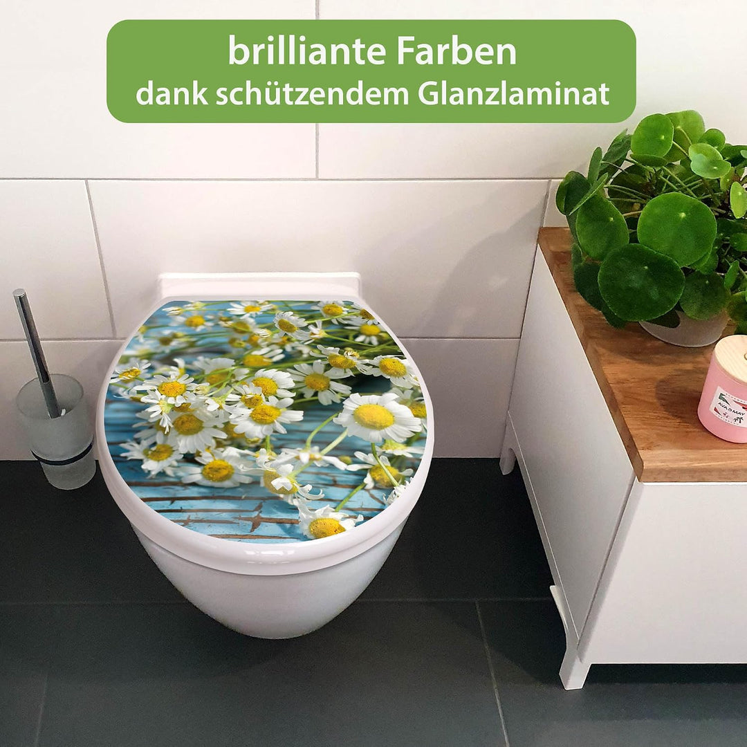 banjado Toilettendeckel mit Absenkautomatik 44,5x37cm - Soft Close Toilettensitz - WC Sitz mit Absen