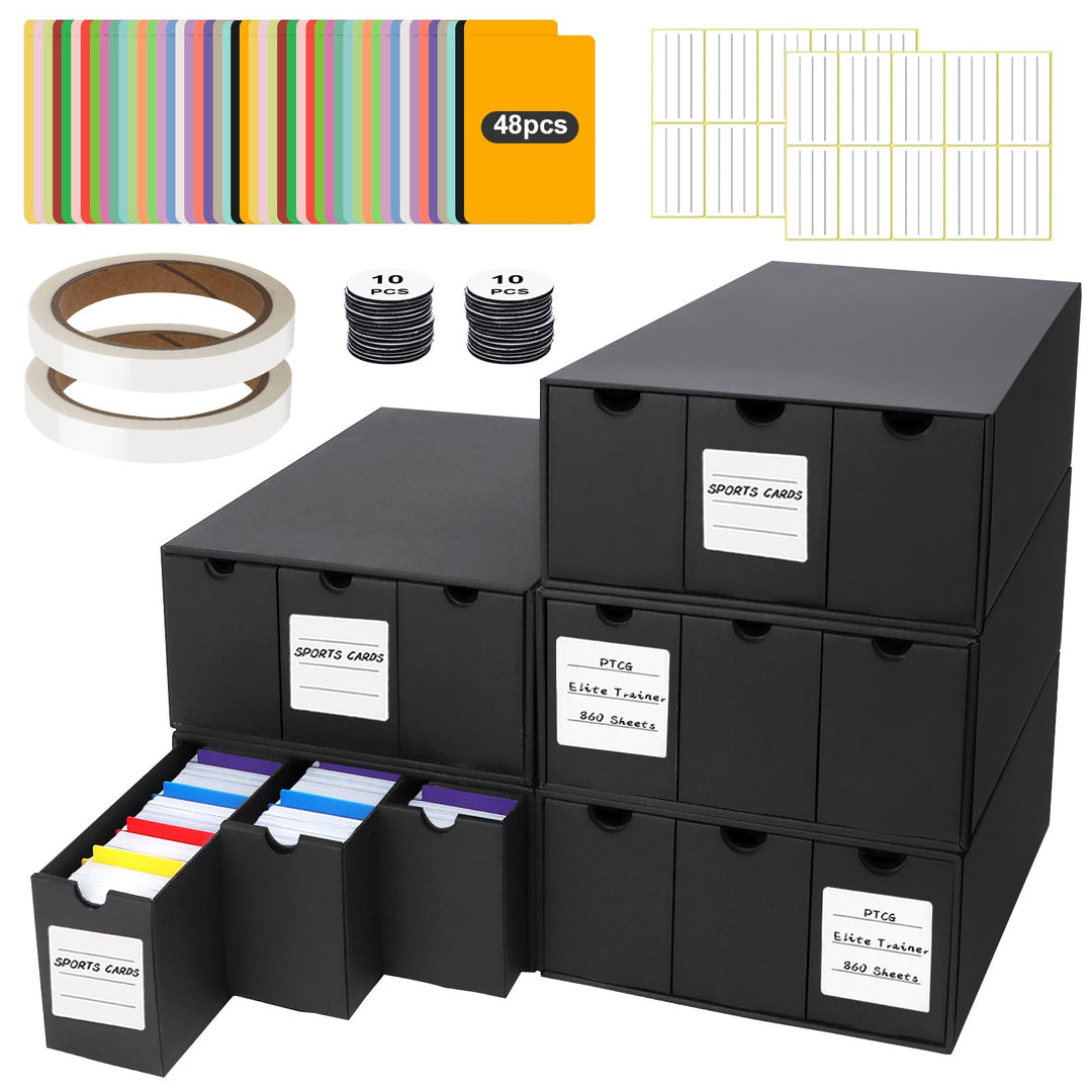 HIMOMO Sammelkarten-Aufbewahrungsbox für 14000+ Trading Card Karten, Karten Aufbewahrungsbox mit 48
