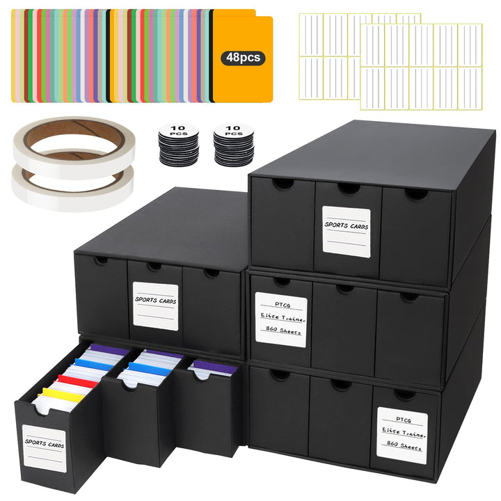 HIMOMO Sammelkarten-Aufbewahrungsbox für 14000+ Trading Card Karten, Karten Aufbewahrungsbox mit 48