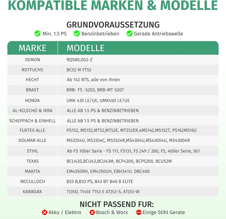 Unkrautbürste für Freischneider – 25,4 mm Bohrung, Stahlbürste, Wildkrautbürste, Ersatztrimmaufsatz