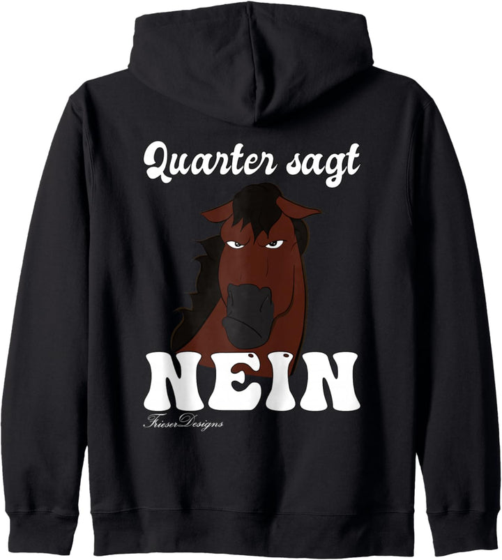 böses mürrisches Pferd sagt Nein lustiges Quarter Horse Kapuzenjacke