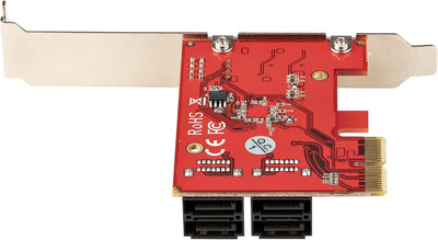 StarTech.com PCIe SATA Controller Karte - 4 Port SATA 3 Erweiterungskarte/Kontroller - 6Gbit/s - Ful