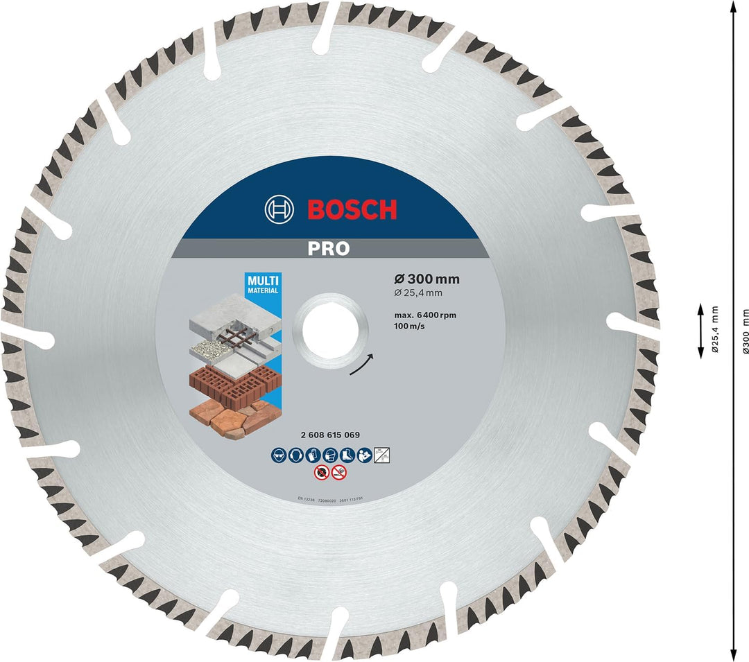 Bosch Professional Diamanttrennscheibe Standard for Universal (Beton und Mauerwerk, 300 x 25,40 mm,