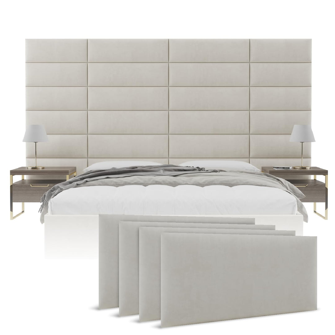 VANT Gepolsterte Kopfteile - Accent Wall Panels - 4er Packungen - Einfach Installieren - König Zwill