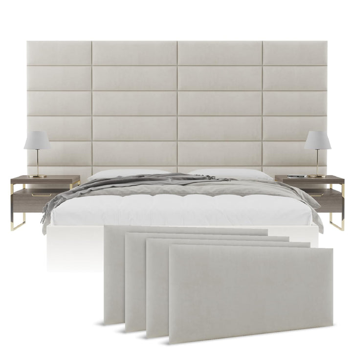 VANT Gepolsterte Kopfteile - Accent Wall Panels - 4er Packungen - Einfach Installieren - König Zwill