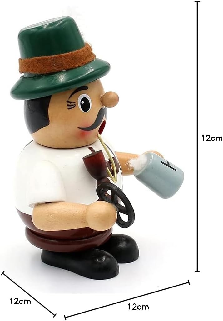 Dekohelden24 Lustiger Räuchermann als Bayer mit Brezel und Bier, ca. 12 cm, 12 cm