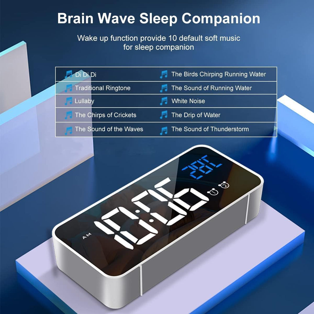 HOMVILLA Wecker, Wecker Digital mit Grosse LED Temperaturanzeige, Digitaler Wecker mit Dual Alarm, S