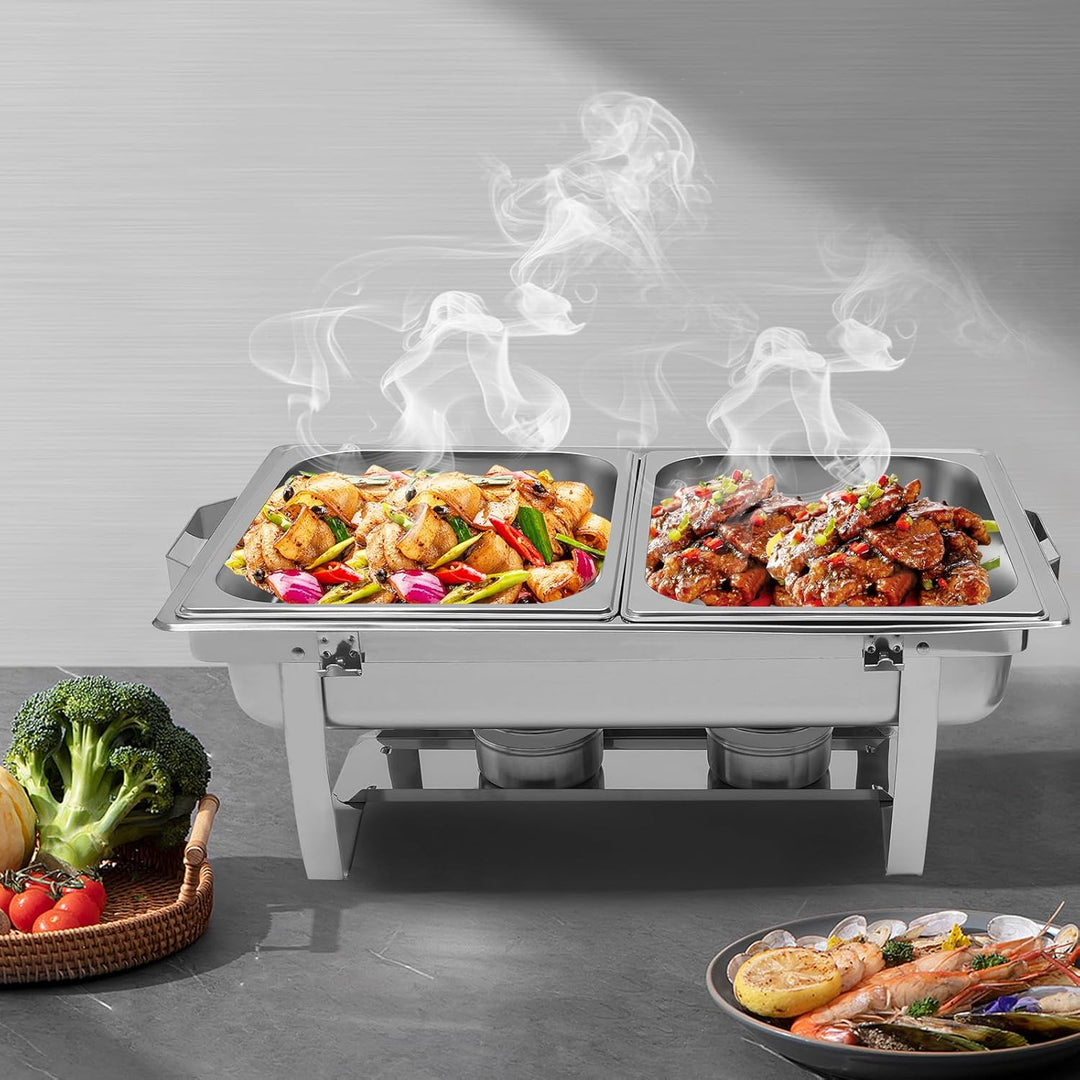 Edelstahl Buffetwärmer Speisenwärmer Chafing Dish Buffet Set - Food Warmer Warmhaltebehälter 8.98Qt