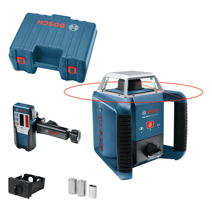 Bosch Professional Rotation Laser Level GRL 400 H (Ein-Knopf Bedienfeld, LR 45, Arbeitsbereich: bis