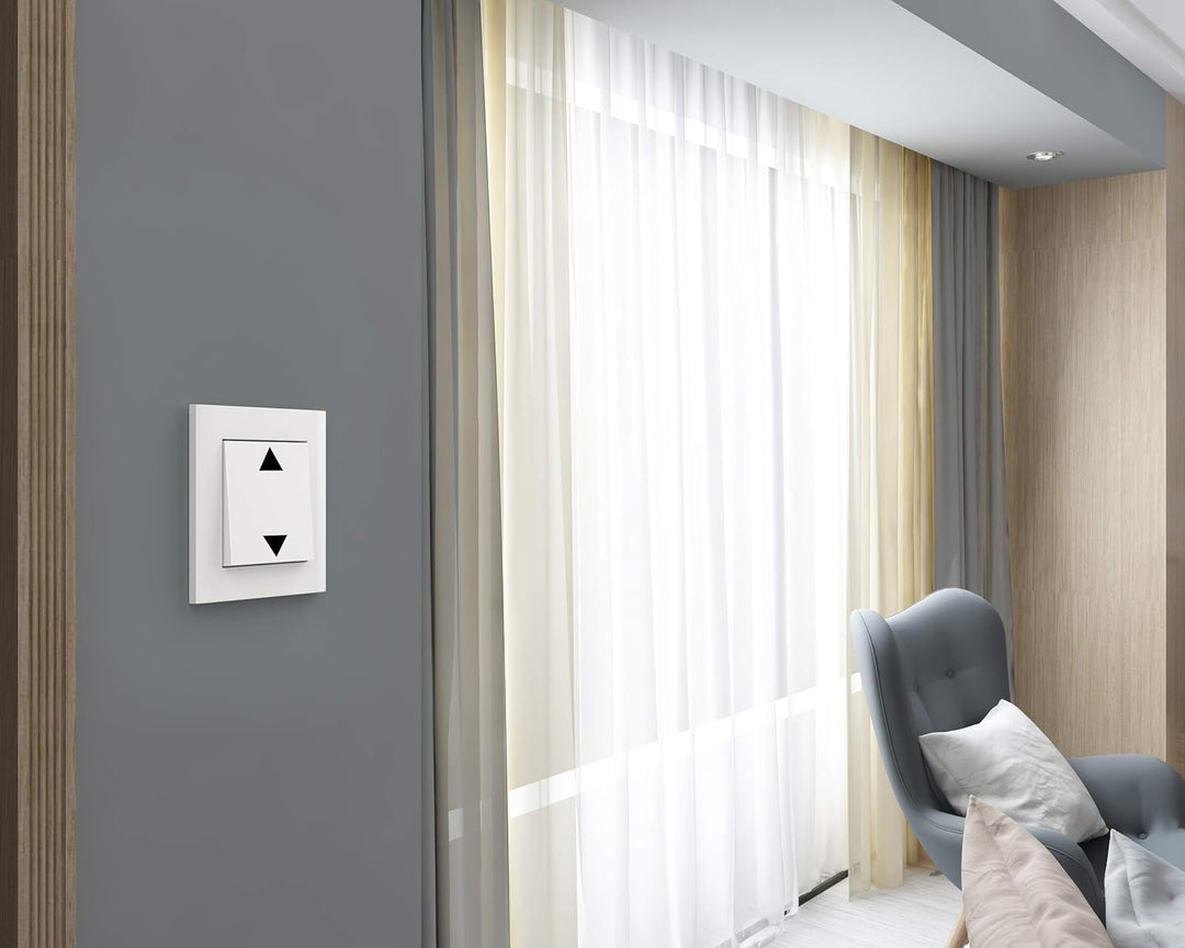 REV 0088167090 Link2Home, WLAN Rollladenschalter + Rahmen, App- u. Sprachsteuerung, weiss, Rollladen