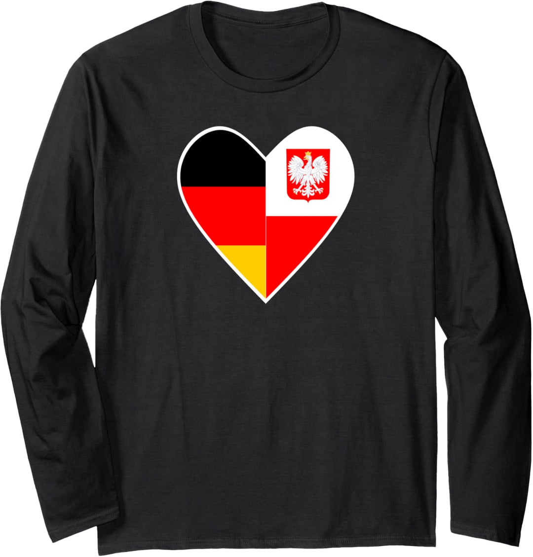 Nationalität & Freundschaft - Deutsch und Polen - Herz Langarmshirt