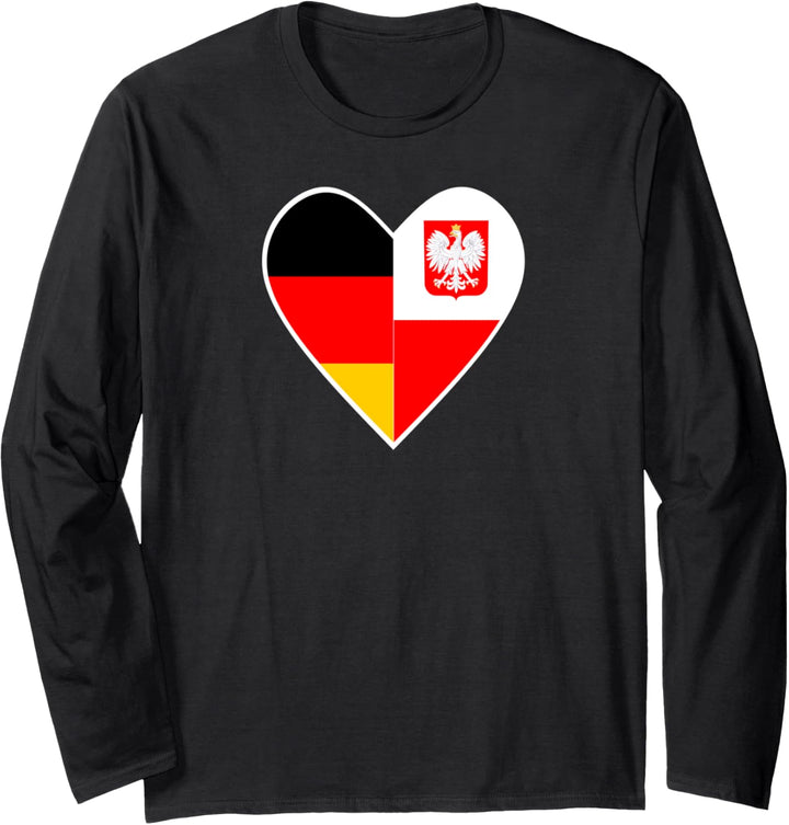 Nationalität & Freundschaft - Deutsch und Polen - Herz Langarmshirt