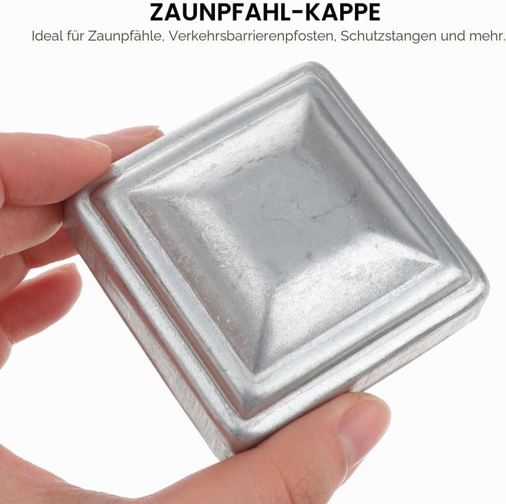VANZACK Zaunpfosten Metall 10 Stück Verzinkte Pfostenkappen 6x6cm Schutzhülle Zaunpfosten Abdeckung