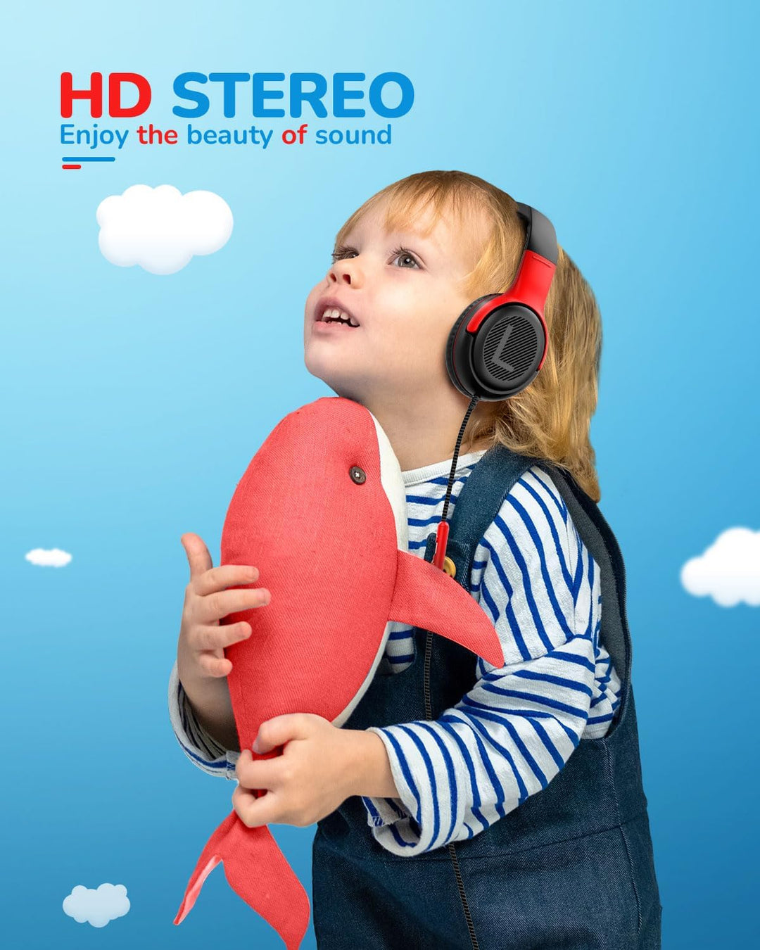 awatrue Kinder Kopfhörer, Kinderkopfhörer mit Kabel, Over Ear Kopfhörer Kinder für Schule/Reisen/PC/