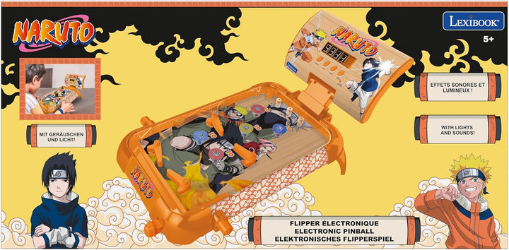 Lexibook, Naruto, Elektronischer Tischflipper, Action- und Reflexspiel für Kinder und Familien, LCD-