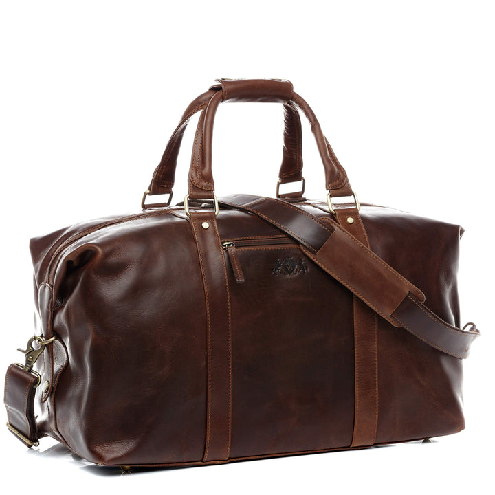SID & VAIN XL Reisetasche Zane aus Premium Leder I Sporttasche gross XL gross für Herren I Weekender