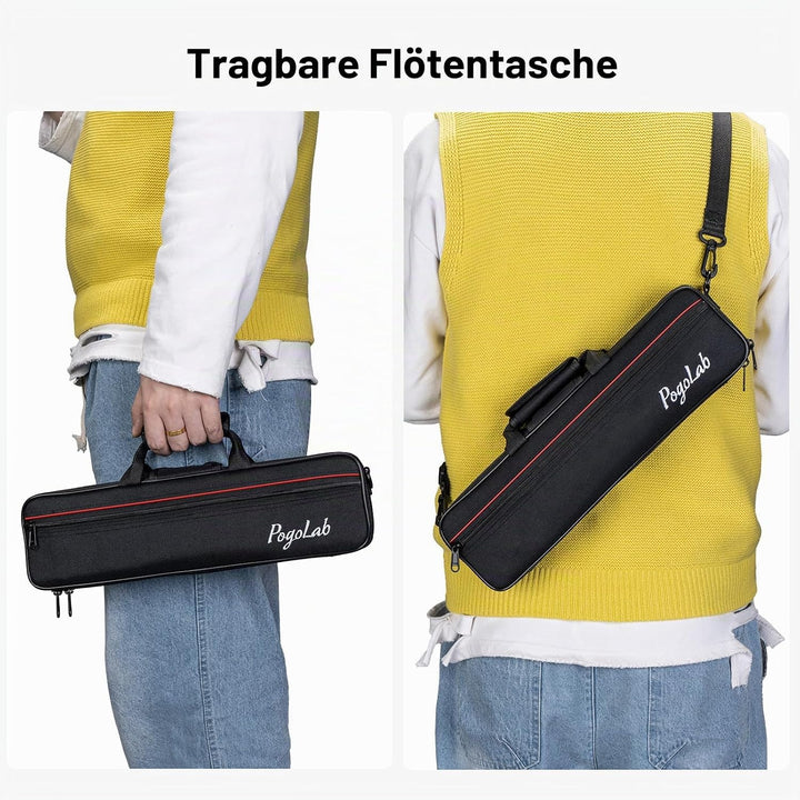 POGOLAB Flöte, C Fussstück, Geschlossenem Loch, Schülerflöte mit geteiltem E/Offset-G, Flötenetui/Fl