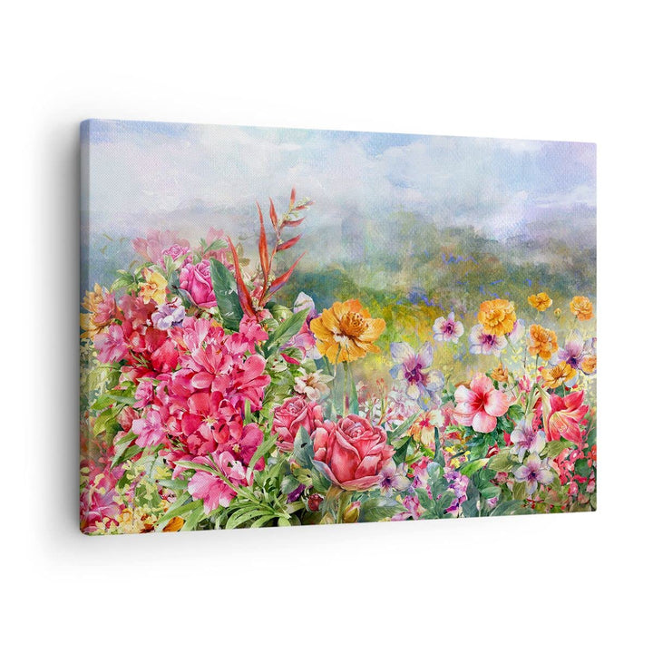 Bilder auf Leinwand blume sommer natur Leinwandbild mit Rahmen 70x50cm Wandbilder Dekoration Wohnzim